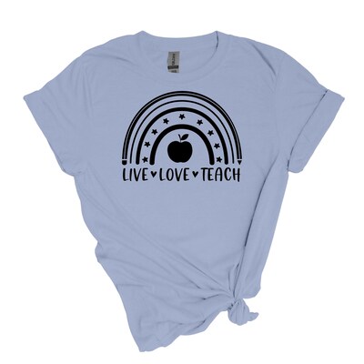 Live 🌷 Love ❣️ Teach 👩‍🏫 - Adult Unisex Soft T-shirt - image5